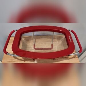 Farberware Expandable Colander Strainer Red Over the Sink Stainless Mesh